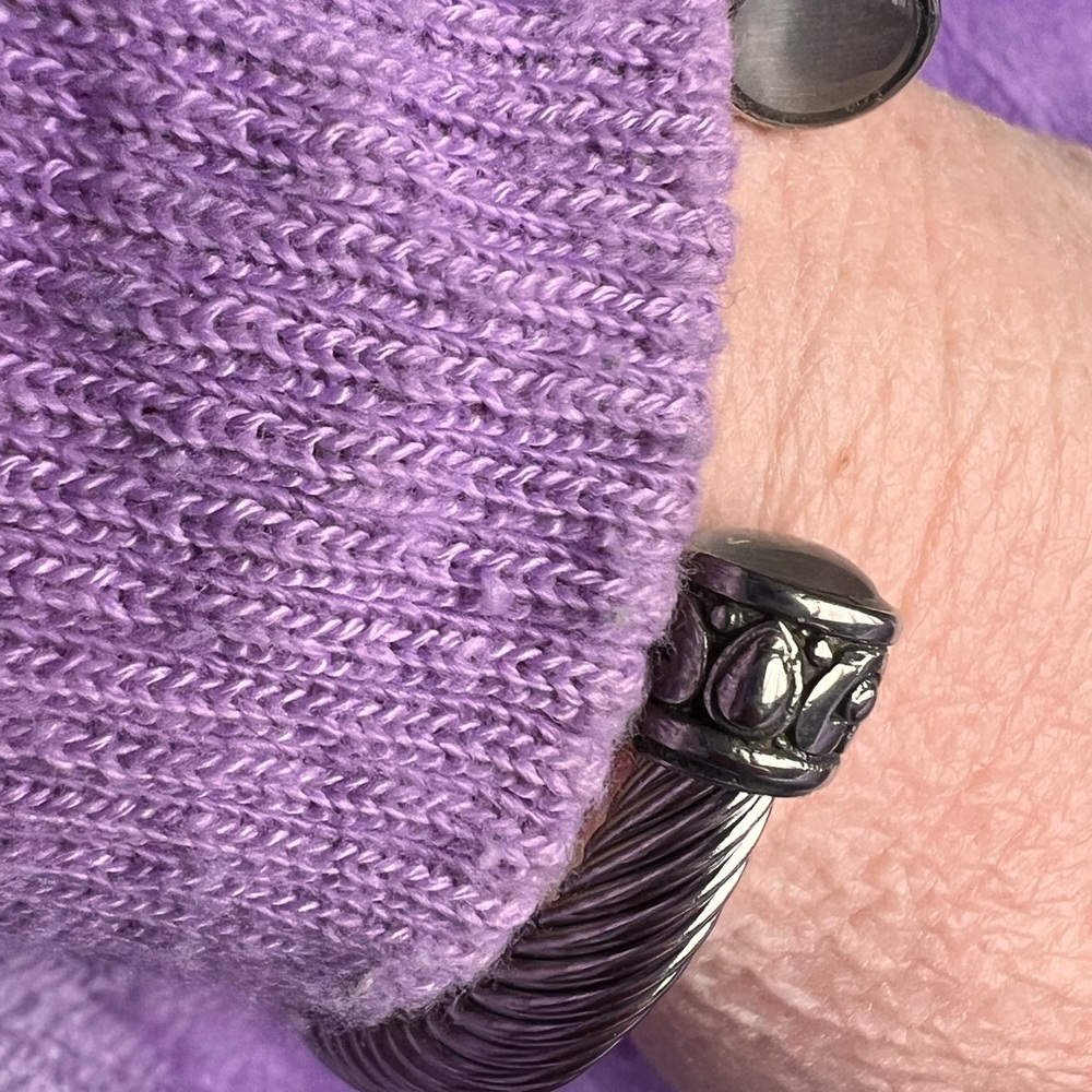 Greystone Cable Twist Bangle Bracelet - Picture 6 of 9
